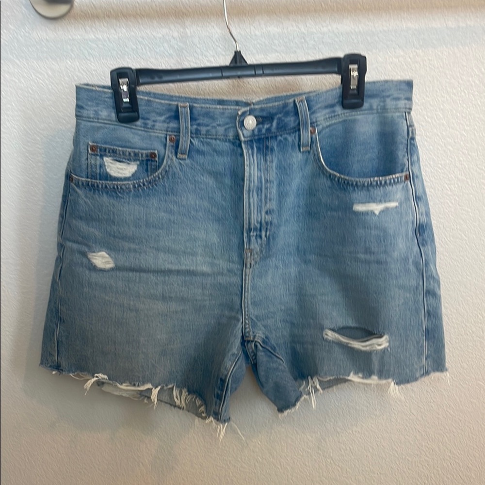 Uniqlo Blue Jean Shorts Distressed Summer Style